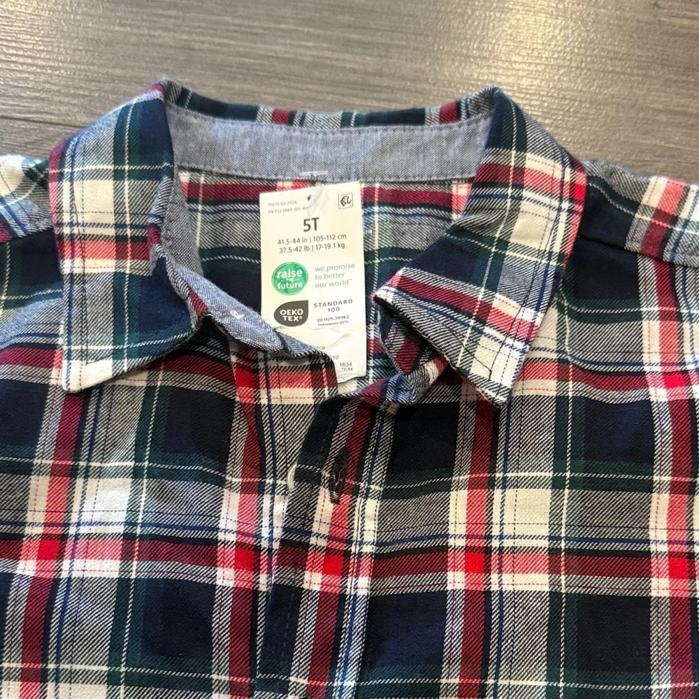 OshKosh B'gosh Kids Plaid Button-Down Shirt - Blue, Red, White Super Cute
